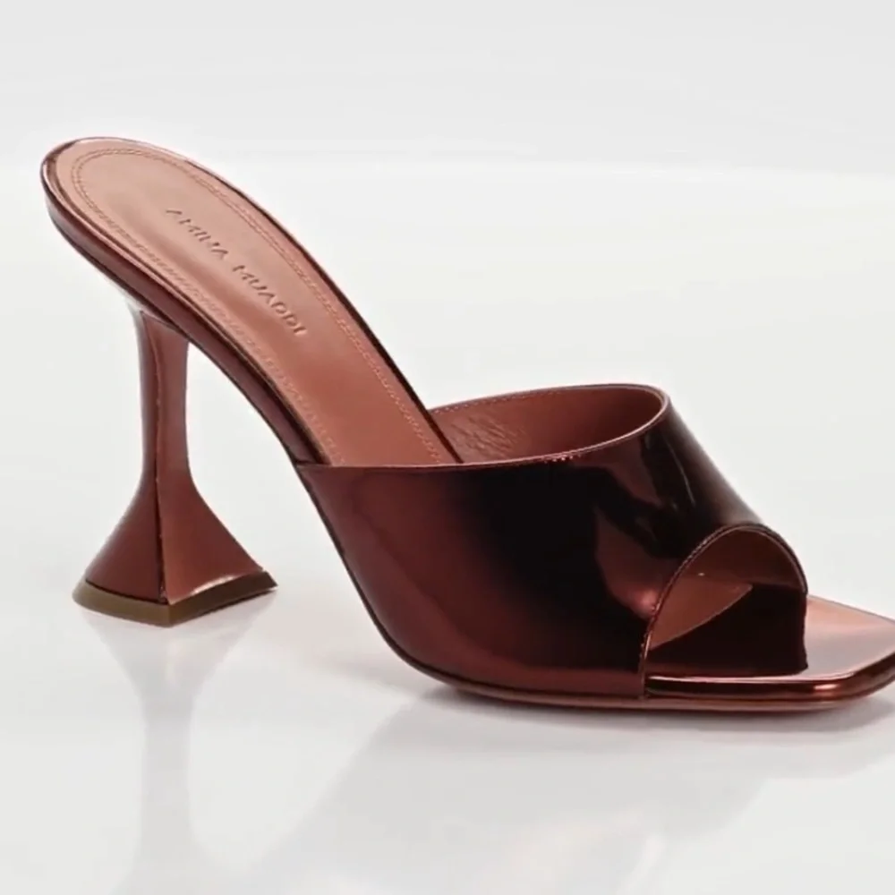 Amina muaddi lupita mirror leather mule sandals - Picture 1 of 5